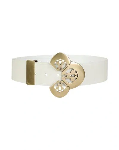 Isabel Marant Woman Belt Off White Size 30 Cow Leather, Zamak In Purple