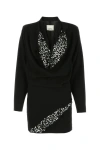 Isabel Marant Lazeli Draped Sequin-embellished Crepe Mini Dress In Black