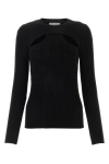 Isabel Marant Merino Wool Crew Neck Sweater With Cut-out Front In Black