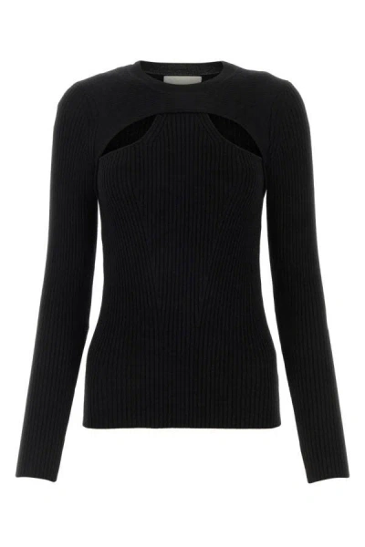 ISABEL MARANT ISABEL MARANT WOMEN BLACK STRETCH WOOL BLEND ZANA TOP
