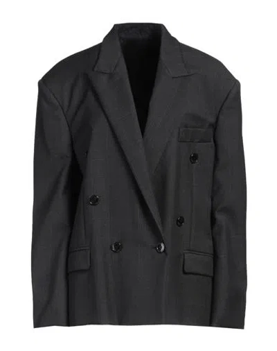 Isabel Marant Woman Blazer Charcoal Size 10 Wool, Viscose In Grey