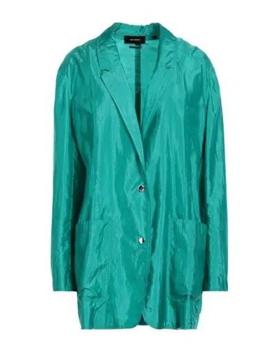 Isabel Marant Woman Blazer Green Size 10 Polyester, Silk