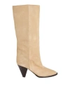 Isabel Marant 80mm Heeled Suede Boots In Beige