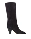 Isabel Marant Woman Boot Charcoal Size 4 Calfskin In Black