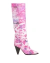 Isabel Marant Ririo Multicolored Knee Boots In Fuchsia,multi