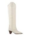Isabel Marant Woman Boot Ivory Size 5 Calfskin, Textile Fibers In White