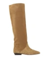 Isabel Marant Woman Boot Khaki Size 6.5 Calfskin In Brown