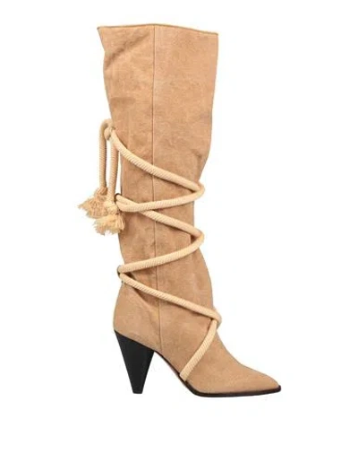 Isabel Marant Woman Boot Sand Size 6.5 Textile Fibers In Brown