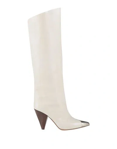 Isabel Marant Lilezio Leather Knee-high Boots In White