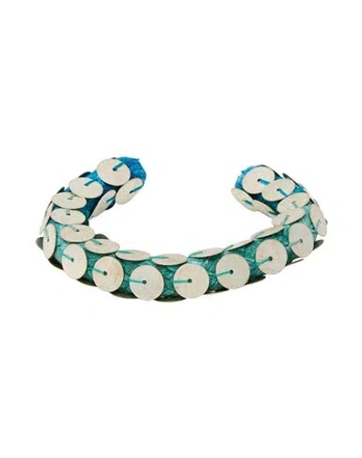Isabel Marant Woman Bracelet Azure Size - Textile Fibers, Metal In Blue