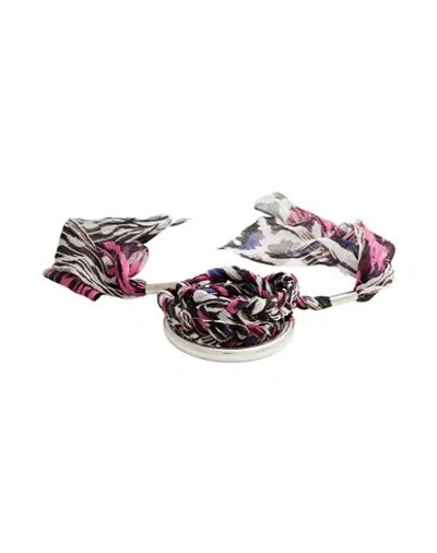Isabel Marant Woman Bracelet Fuchsia Size I Metal, Textile Fibers In Pink