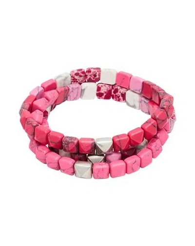 Isabel Marant Woman Bracelet Fuchsia Size - Resin, Brass In Pink