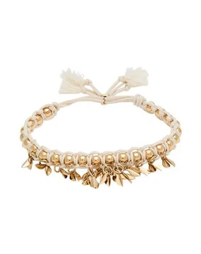 Isabel Marant Woman Bracelet Ivory Size - Brass, Polyester In Multi