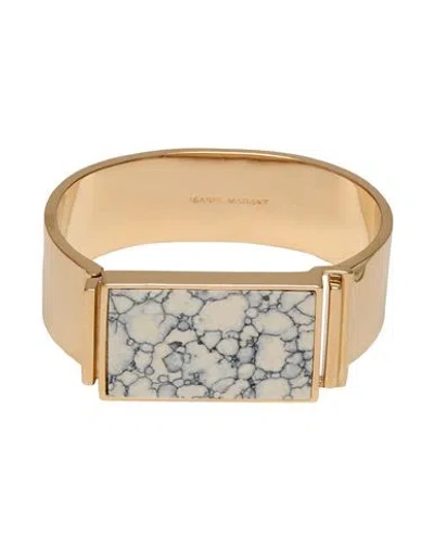 Isabel Marant Woman Bracelet Ivory Size Ii Brass, Stone In White