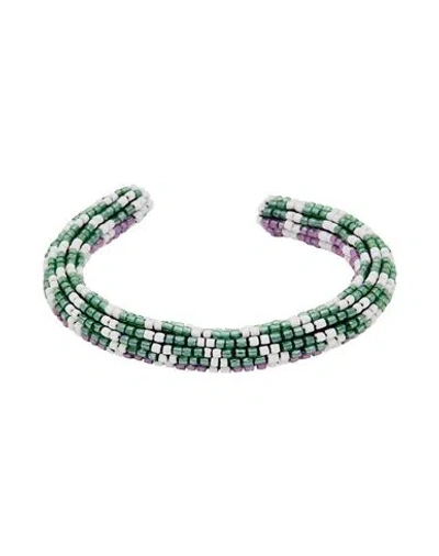 Isabel Marant Woven Beaded Bracelet In Green