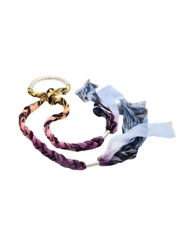 Isabel Marant Woman Bracelet Navy Size Ii Metal, Textile Fibers In Blue
