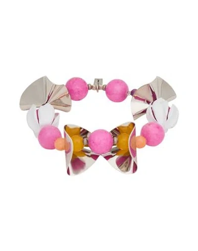 Isabel Marant Woman Bracelet Pink Size - Brass, Resin
