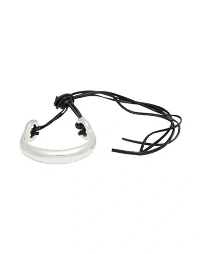 Isabel Marant Woman Bracelet Silver Size - Brass, Lambskin