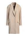 Isabel Marant Woman Coat Beige Size 10 Virgin Wool, Wool, Cashmere, Silk