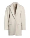 Isabel Marant Woman Coat Beige Size 6 Virgin Wool, Cotton