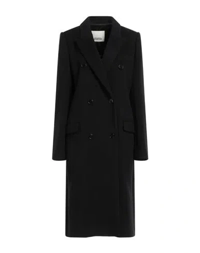 Isabel Marant Woman Coat Black Size 8 Virgin Wool, Cashmere, Polyamide In Black
