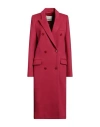 Isabel Marant Woman Coat Fuchsia Size 8 Virgin Wool, Cashmere, Polyamide In Pink