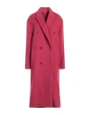 Isabel Marant Woman Coat Fuchsia Size 6 Virgin Wool, Cashmere, Polyamide In Pink