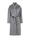 Isabel Marant Woman Coat Grey Size 4 Alpaca Wool, Virgin Wool