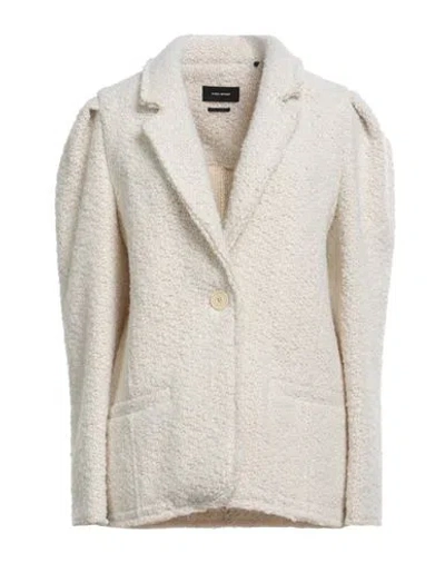 Isabel Marant Woman Coat Ivory Size 10 Acrylic, Wool, Polyester, Cotton In Neutral