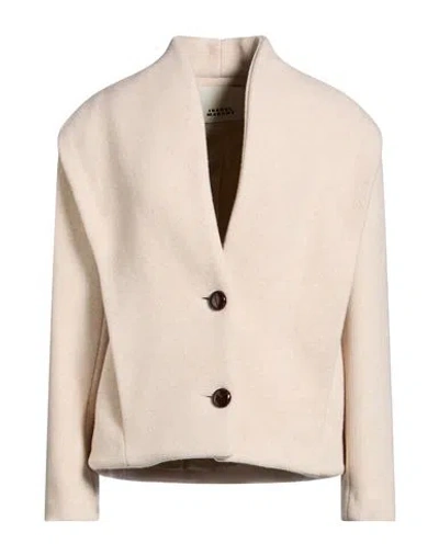 Isabel Marant Woman Coat Ivory Size 10 Wool, Polyamide In Neutral