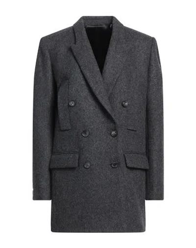 Isabel Marant Woman Coat Lead Size 4 Wool In Grey