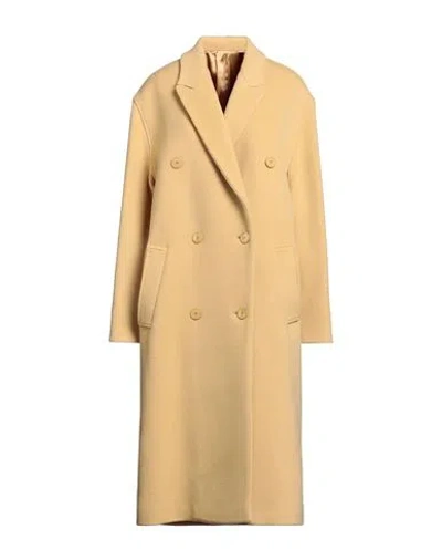 Isabel Marant Woman Coat Mustard Size 6 Virgin Wool, Cashmere, Polyamide In Yellow