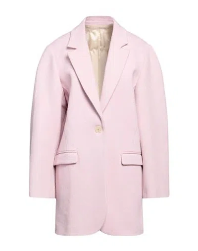 Isabel Marant Woman Coat Pink Size 4 Virgin Wool, Cotton