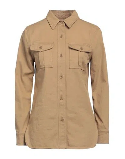 Isabel Marant Woman Denim Shirt Camel Size 4 Cotton In Beige