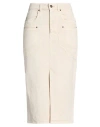 Isabel Marant Woman Denim Skirt Off White Size 6 Cotton In White