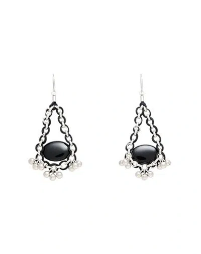 Isabel Marant Woman Earrings Black Size - Brass, Stone, Polyester, Zamak