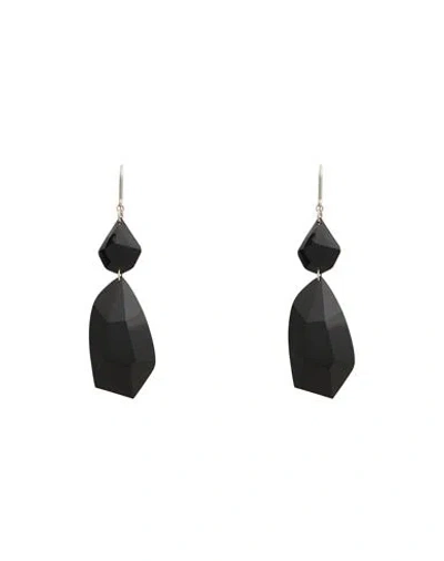 Isabel Marant Woman Earrings Black Size - Natural Resin, Brass