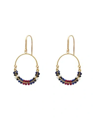 Isabel Marant Woman Earrings Blue Size - Metal In Gold