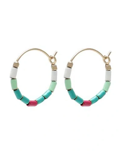 Isabel Marant Woman Earrings Green Size - Brass, Natural Resin