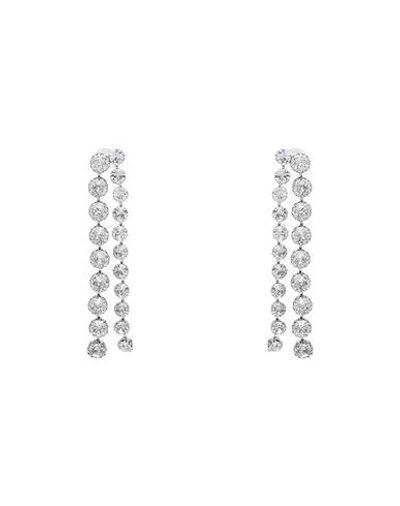 Isabel Marant Woman Earrings Silver Size - Brass, Glass In Neutral