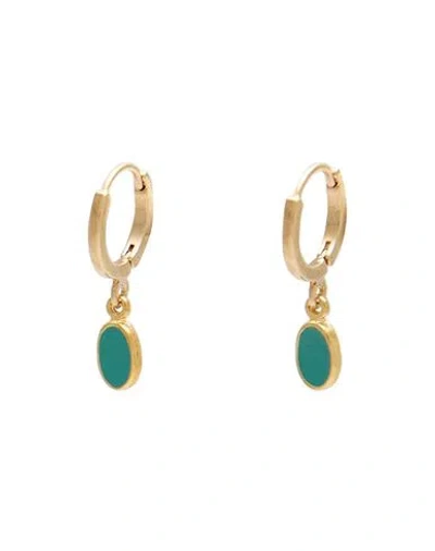 Isabel Marant Woman Earrings Turquoise Size - Brass, Resin, Tin In Blue
