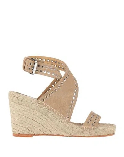Isabel Marant Woman Espadrilles Beige Size 7.5 Cow Leather In Neutral