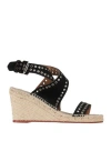 Isabel Marant Woman Espadrilles Black Size 8 Leather In Black