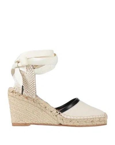 Isabel Marant Woman Espadrilles Ivory Size 5 Cotton, Calfskin In White