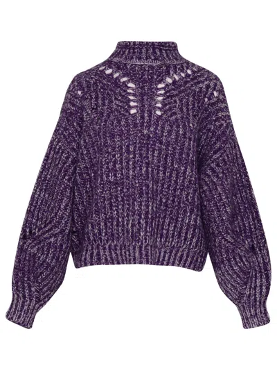 Isabel Marant Jarren Blend Mohair Viola Turtleneck Sweater In Purple