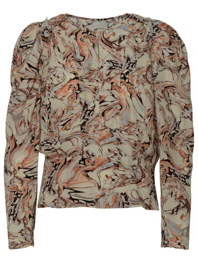 Isabel Marant Woman  'zarga' Beige Silk Blouse In Cream