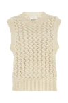 Isabel Marant Faye Zigzag Open Knit Sleeveless Sweater In White