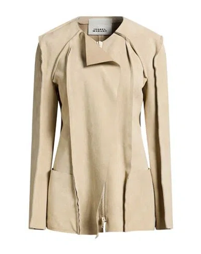 Isabel Marant Woman Jacket Beige Size 4 Calfskin In Neutral