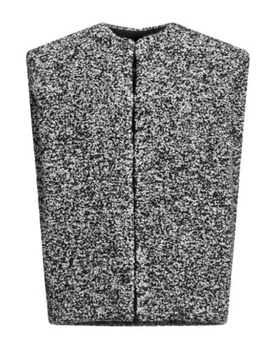 Isabel Marant Woman Jacket Black Size 4 Virgin Wool, Acrylic, Polyester, Cotton, Elastane In Gray