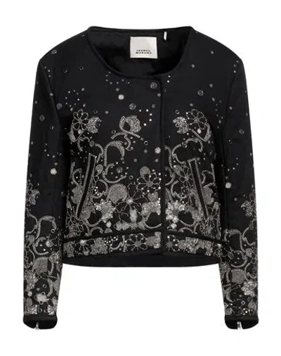 Isabel Marant Woman Jacket Black Size 6 Cotton, Glass, Brass